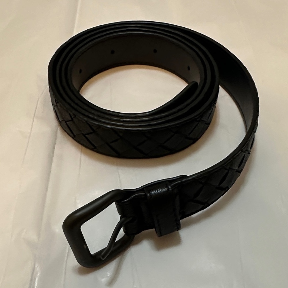Bottega Veneta Black Woven Leather Belt - Picture 2 of 6